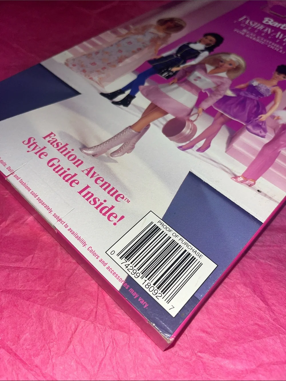 Mattel Barbie Pink Printed Robe with White Lace Lingerie Set